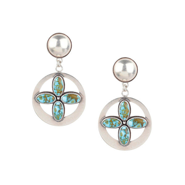 peyote bird Dennis Hogan Flower Petal Earrings - Turquoise