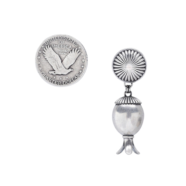 Peyote Bird Dennis Hogan Fluted Acorn Squash Blossom Earrings