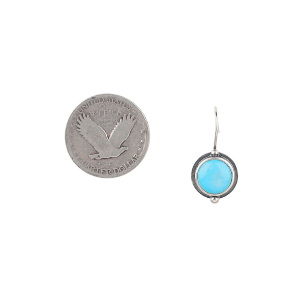 Peyote Bird Dennis Hogan Full Moon Earrings On Wire - Turquoise