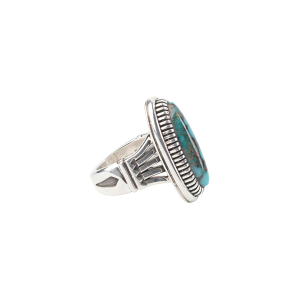 Peyote Bird Jennifer Curtis Blue Matrix Ring - Size 8