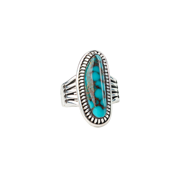 peyote bird Jennifer Curtis Blue Matrix Ring - Size 8