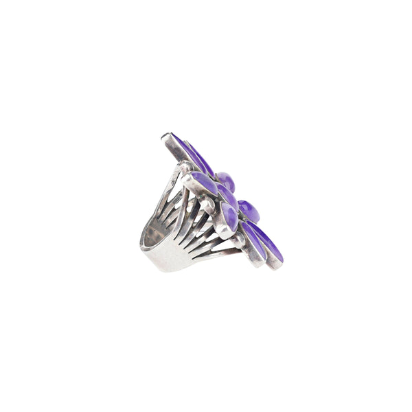 Peyote Bird John Huntress Sugilite Cluster Ring - Size 8 1/2