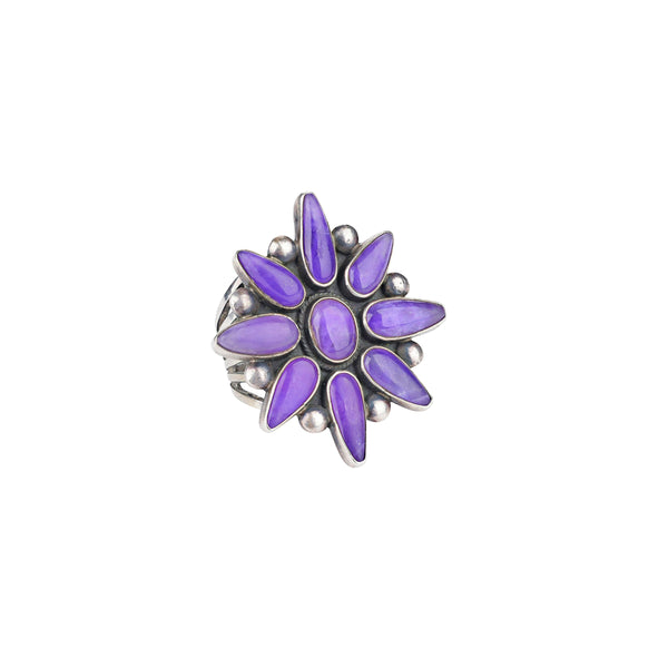 peyote bird John Huntress Sugilite Cluster Ring - size 8 1/2