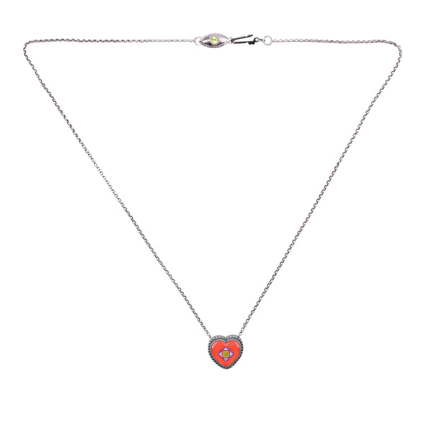Peyote Bird Aldrich Coral Heart Necklace