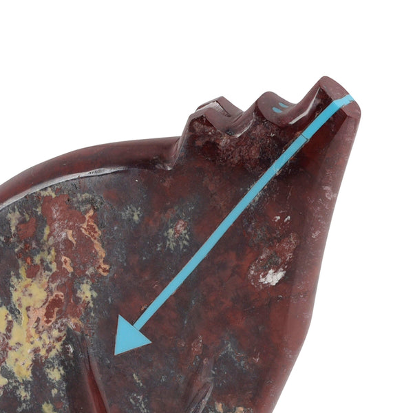 Peyote Bird Bear Fetish With Turquoise Heartline