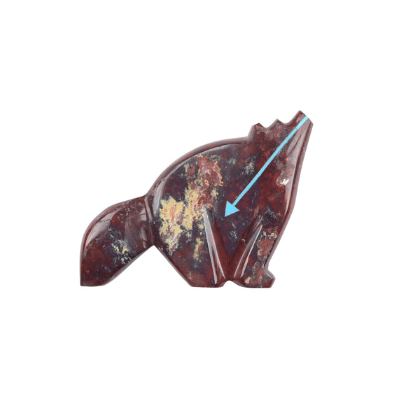 peyote bird Bear Fetish With Turquoise Heartline