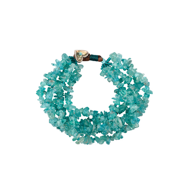 peyote bird Blue Apatite Heart Bracelet