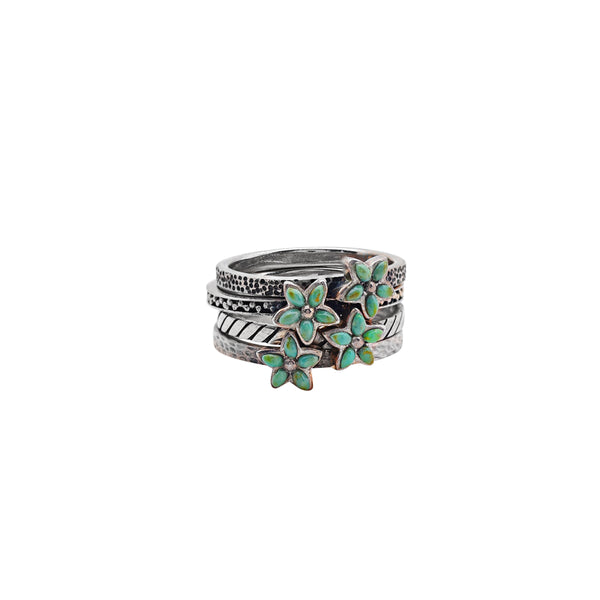 Peyote Bird Bouquet Stacked Ring