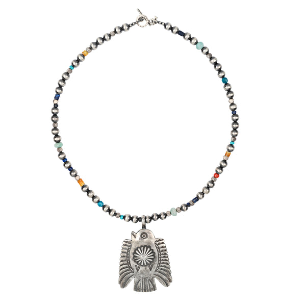Peyote Bird Buffalo Skystorm Necklace