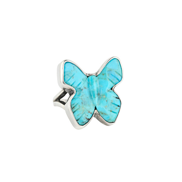 peyote bird Carved Butterfly Ring