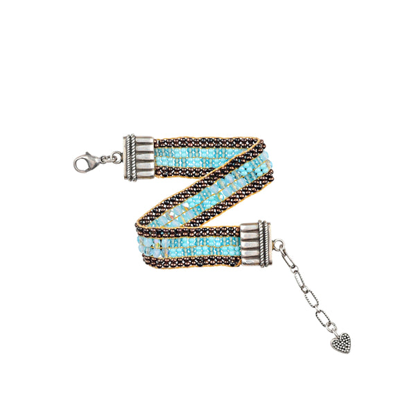 Peyote Bird Chili Rose Beaded Bracelet