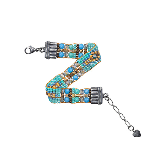 Peyote Bird Chili Rose Beaded Bracelet