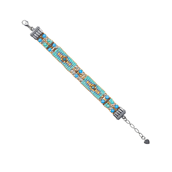 peyote bird Chili Rose Beaded Bracelet