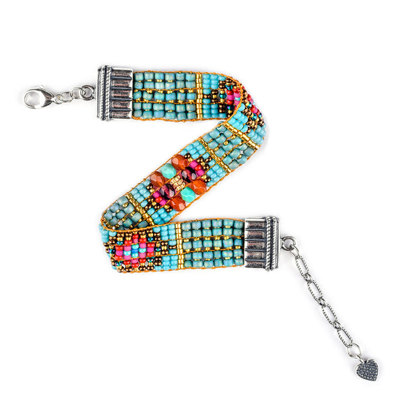 Peyote Bird Chili Rose Beaded Bracelet