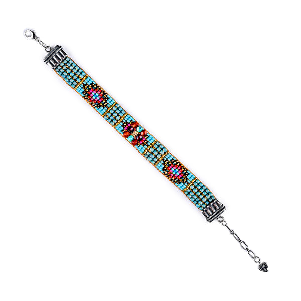 peyote bird Chili Rose Beaded Bracelet