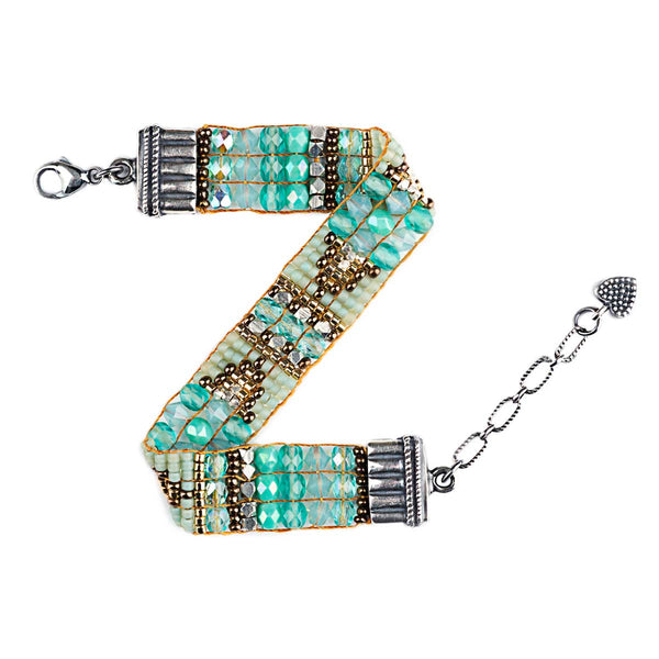 Peyote Bird Chili Rose Beaded Bracelet