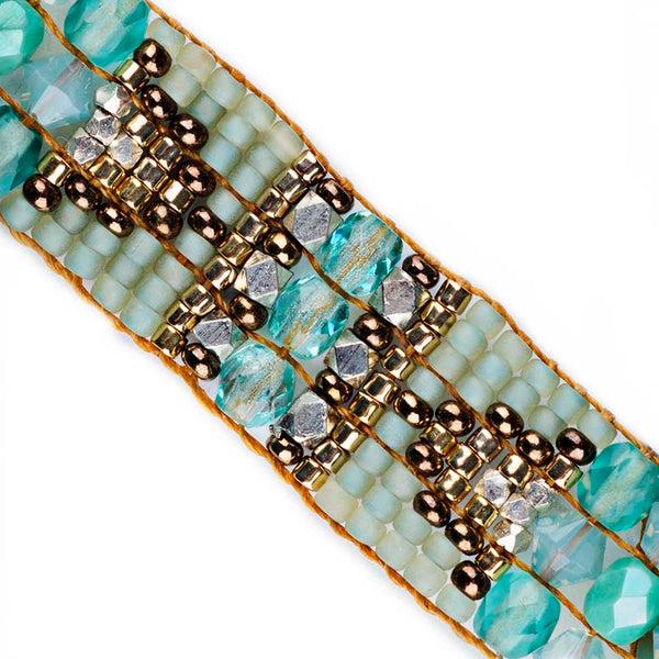 Peyote Bird Chili Rose Beaded Bracelet