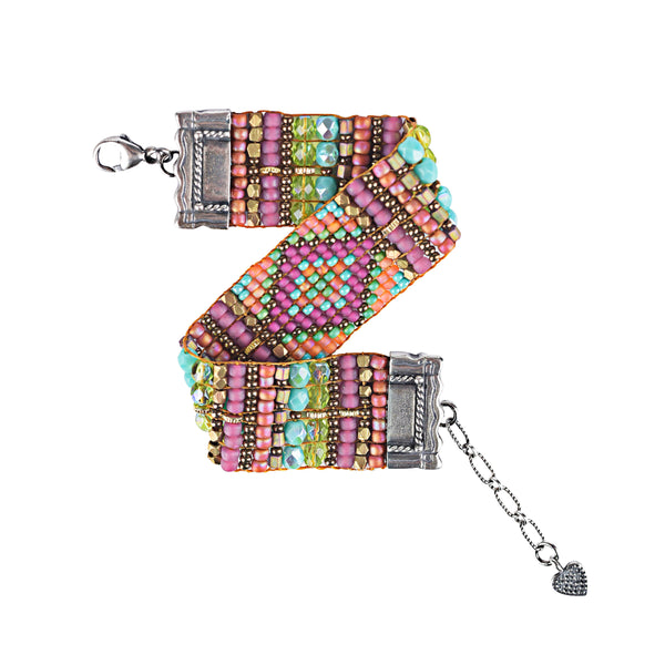 Peyote Bird Chili Rose Bloom Bracelet