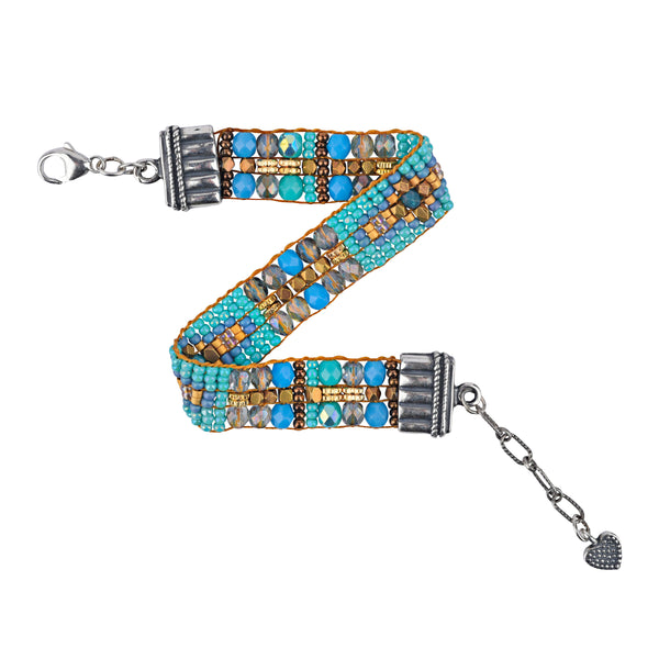 Peyote Bird Chili Rose Celtic Sea Bracelet