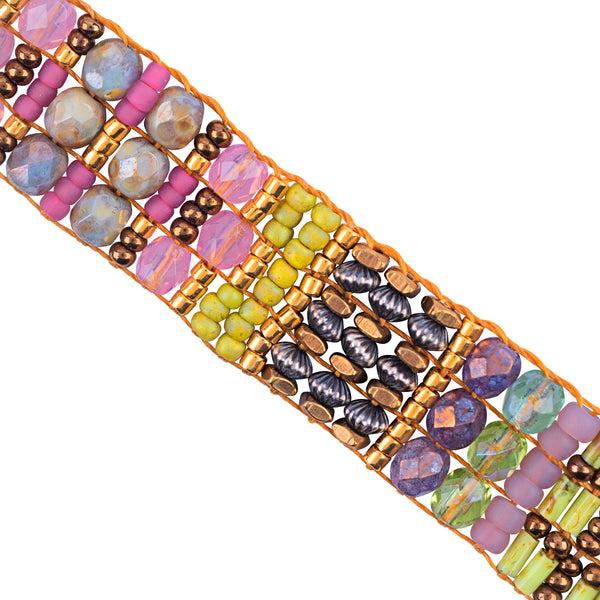 Peyote Bird Chili Rose Claytonia Beaded Bracelet