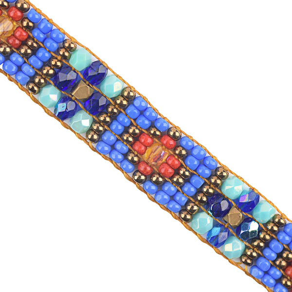 Peyote Bird Chili Rose Evening Blue Bracelet