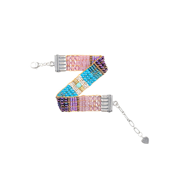 Peyote Bird Chili Rose Kilim Bracelet