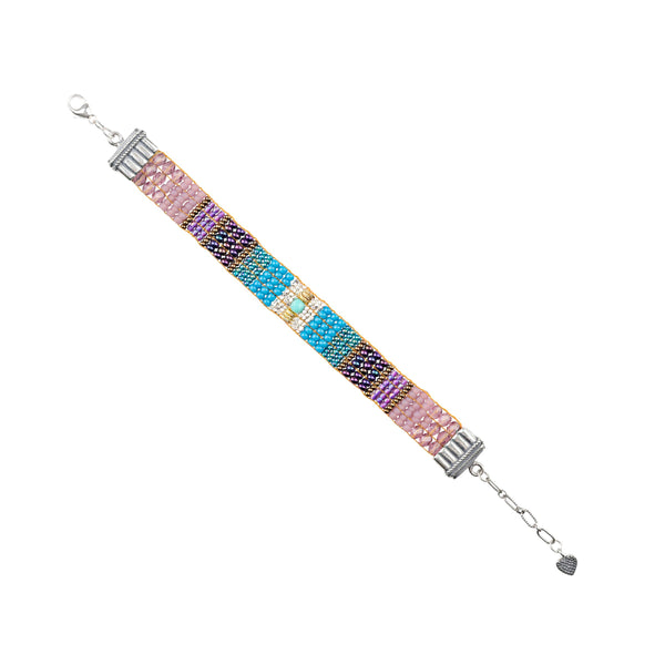 peyote bird Chili Rose Kilim Bracelet