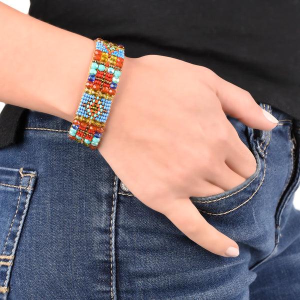 Peyote Bird Chili Rose Mojave Bracelet