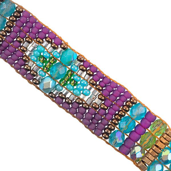 Peyote Bird Chili Rose Pasque Beaded Bracelet