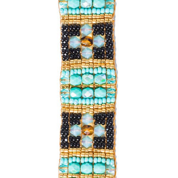 Peyote Bird Chili Rose Patchwork Bracelet