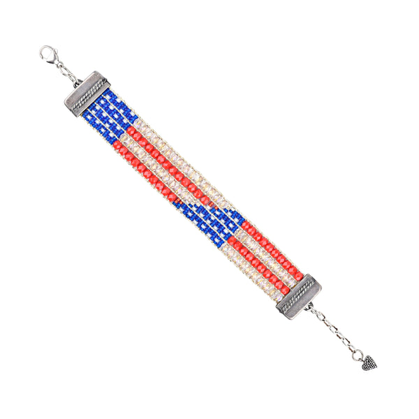 Peyote Bird Chili Rose Patriot Bracelet