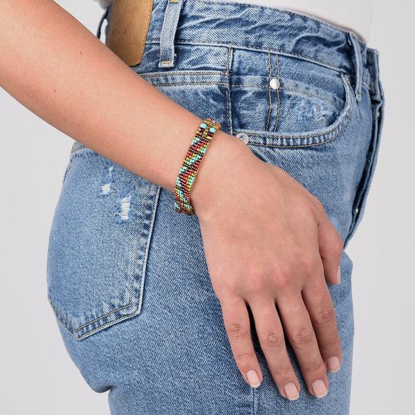 Peyote Bird Chili Rose Primrose Bracelet