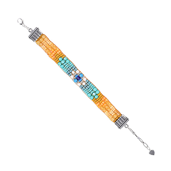 peyote bird Chili Rose Sunflower Bracelet