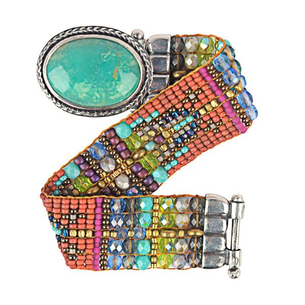 Peyote Bird Chili Rose Tesuque Bracelet