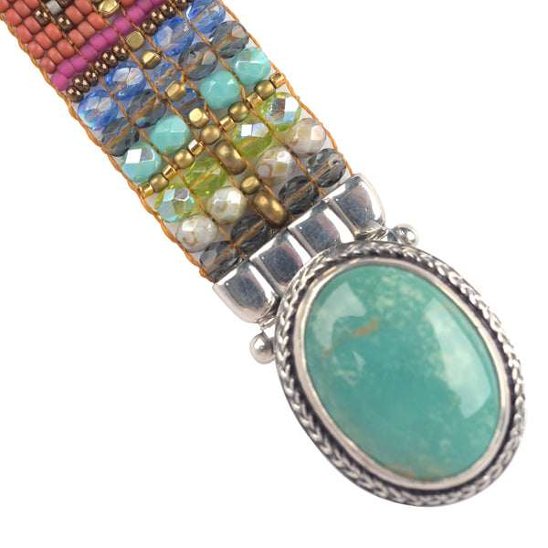 Peyote Bird Chili Rose Tesuque Bracelet