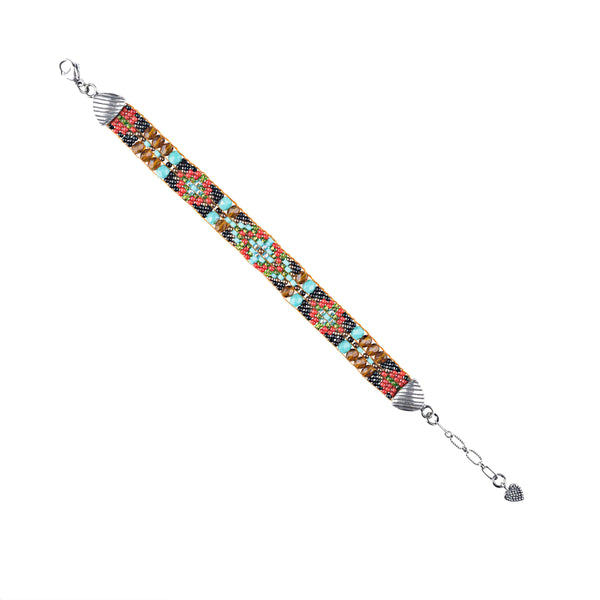 peyote bird Chili Rose Unity Bracelet