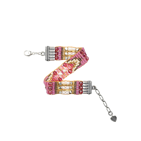 Peyote Bird Chili Rose Yarrow Bracelet