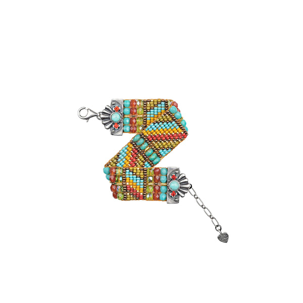 Peyote Bird Chili Rose Zig Zag Bracelet