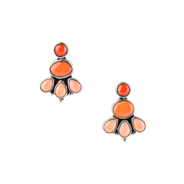 peyote bird Coral Ombre Earrings