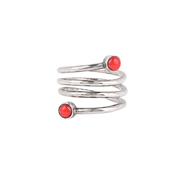 peyote bird Coral Spiral Ring