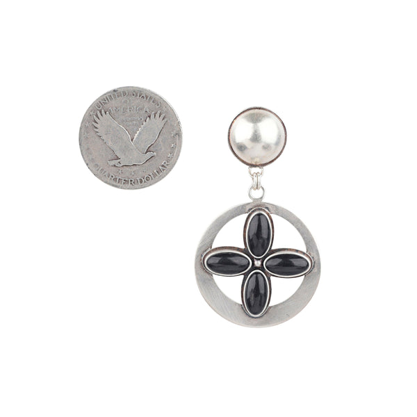 Peyote Bird Dennis Hogan Flower Petal Earrings - Jet