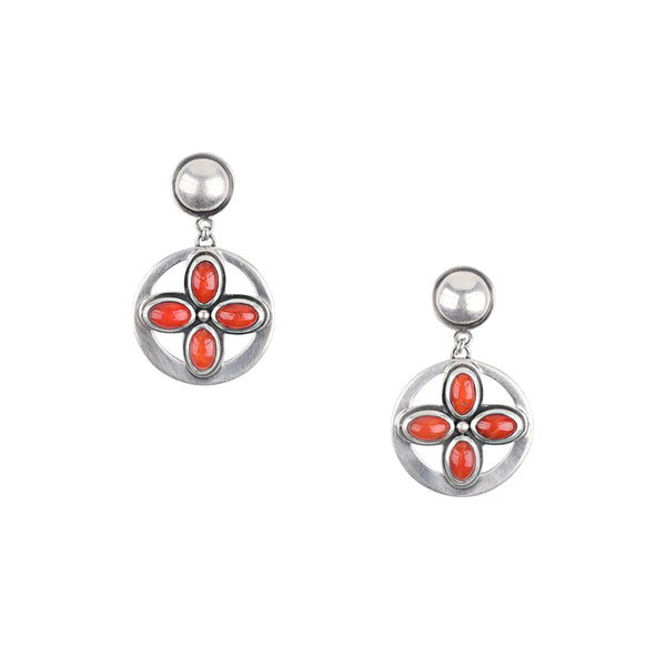 peyote bird Dennis Hogan Mini Petal Earrings - Coral