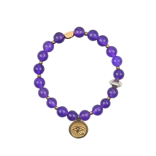 peyote bird Eye of Horus Amethyst Bracelet