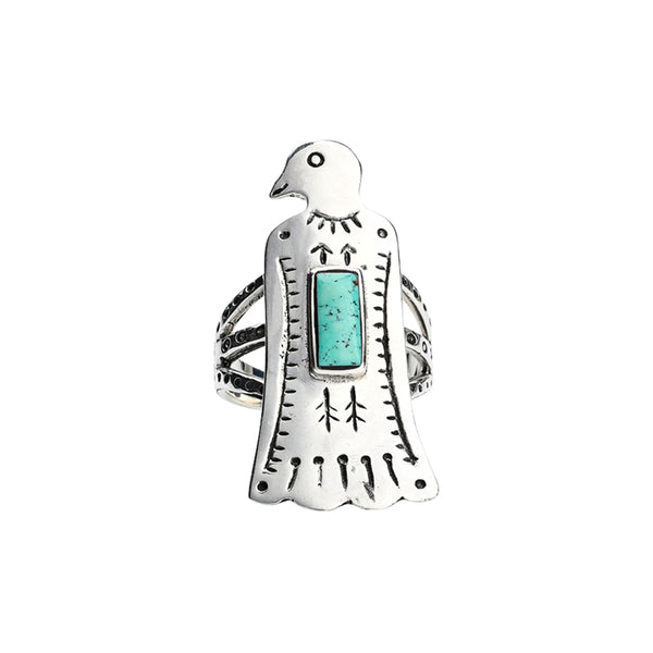 peyote bird Falcon Shield Ring