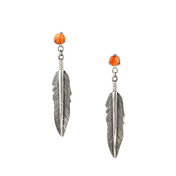 Peyote Bird Fallen Feather Stud Earrings