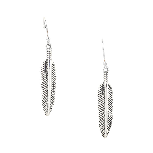Peyote Bird Feather Earrings