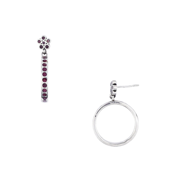 Peyote Bird Flower Hoop Earrings