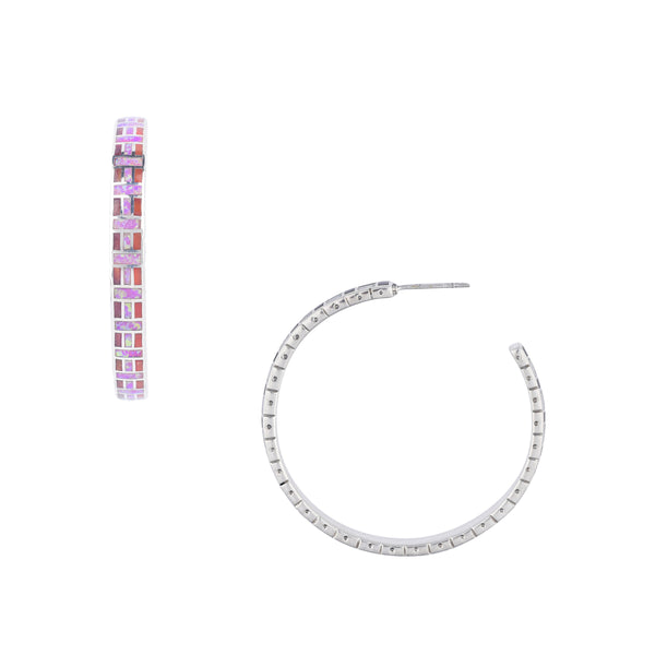 Peyote Bird Geometry Hoop Earrings