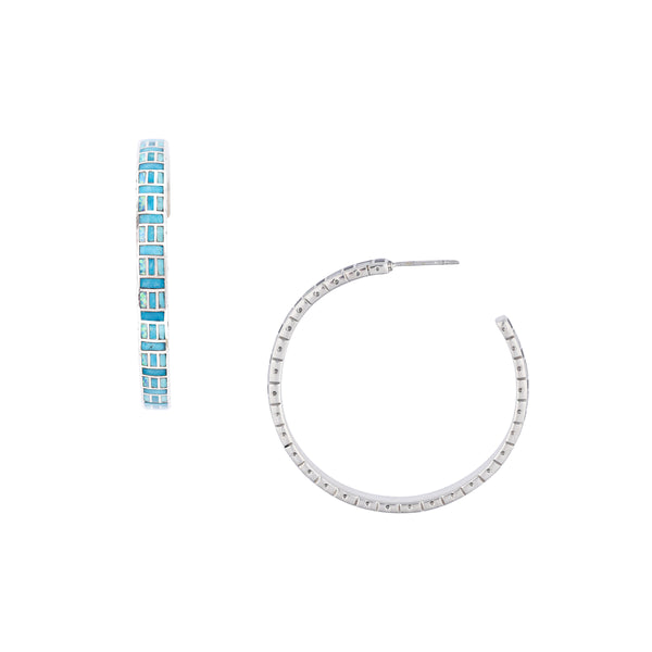 peyote bird Geometry Hoop Earrings