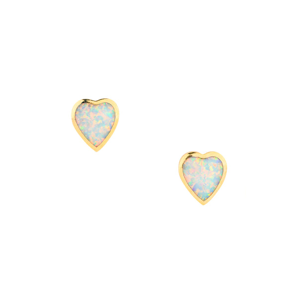 Peyote Bird Golden Heart Post Earrings